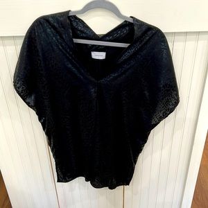 Black animal print blouse